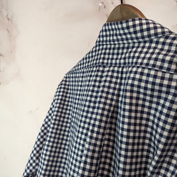 Brooks Brothers Shirt Men Large Blue 1818 Regent Non Iron Original Polo Gingham - Picture 7 of 8